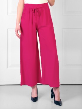 Bamboo Feeling Full Length Pants W/ Tie Belt and Pockets